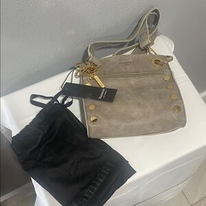 Hammitt Tony small Leather crossbody grey natural /Brushed gold
